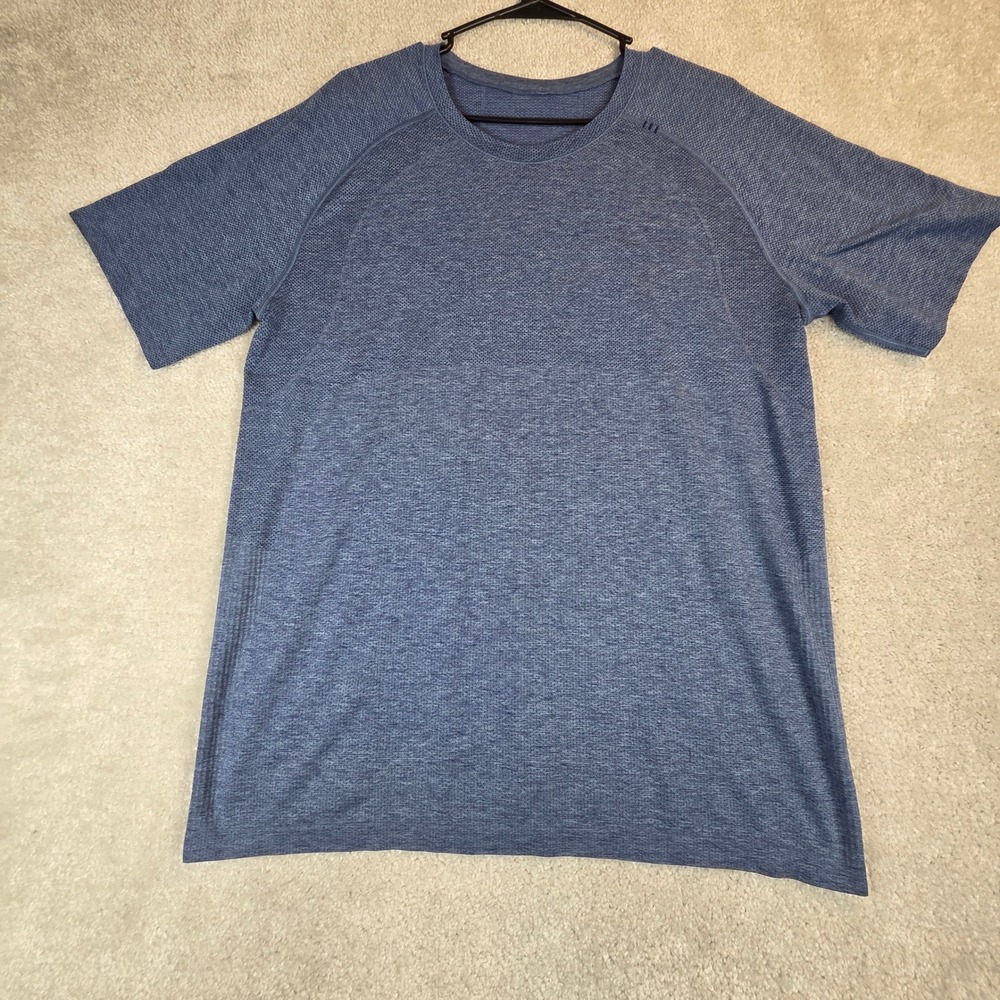 Lululemon Mens Metal Vent Tech Short Sleeve Shirt Blue Heather XL Training Tee